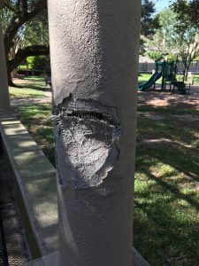 Damaged column