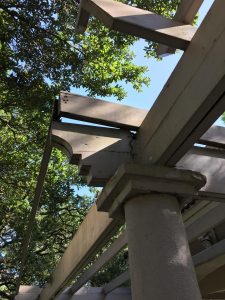 Close up view of the roof to Kirby McKillip Park Pavilion